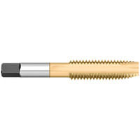 Titan USA Spiral Point Tap: M4x0.7 Metric, 2 Flutes, Plug Chamfer, 6H Class of Fit, High-Speed Steel, TiN Coated 3/4" Thread Length, 2-1/8" OAL, Right Hand, D4, Series High Speed Steel - Spiral Point Plug Taps - Metric TT93223TIN - 07967847