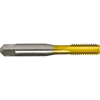 Greenfield Threading Straight Flute Tap: Metric Coarse, 4 Flute, Bottoming, 6H, High-Speed Steel, Titanium Nitride Finish 1.0000" Thread Length, 2.5000" OAL, Right Hand, D5, Series TN3105M 328444 - 67264267