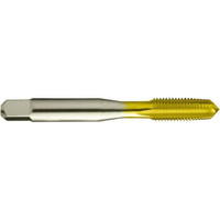 Greenfield Threading Straight Flute Tap: M8x1.25 Metric Coarse, 4 Flute, Taper Chamfer, 2B Class of Fit, HSS, TiN Finish 28.57 mm Thread Length, 69.06 mm OAL, Right Hand, D4, Series 3105 328703 - 33161936