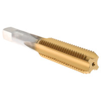 Hertel Straight Flute Tap: M16x2.00 Metric Coarse, 4 Flutes, Bottoming, 6H Class of Fit, High Speed Steel, TiN Coated 1-13/16" Thread Length, 3-13/16" OAL, Right Hand Thread, D7 K027782AS25 - 07685654