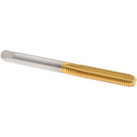 Hertel Straight Flute Tap: M5x0.80 Metric Coarse, 4 Flutes, Bottoming, 6H Class of Fit, High Speed Steel, TiN Coated 2-3/8" OAL, Right Hand Thread, D4 K027738AS25 - 02383248