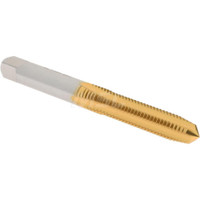 Hertel Straight Flute Tap: M6x1.00 Metric Coarse, 4 Flutes, Plug, 6H Class of Fit, High Speed Steel, TiN Coated 2-1/2" OAL, Right Hand Thread, D5 K027741AS25 - 77429223