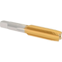 Hertel Straight Flutes Tap: Metric Coarse, 4 Flutes, Plug, 6H, High Speed Steel, TiN Finish 1-13/16" Thread Length, 3-13/16" OAL, Right Hand, D7 K027781AS25 - 07684301