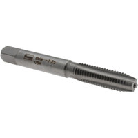 IRWIN HANSON Straight Flute Tap: M8x1.25 Metric Coarse, 4 Flute, Plug Chamfer, 6H Class of Fit, Carbon Steel, Bright/Uncoated Finish 1-1/8" Thread Length, 2-23/32" OAL, Right Hand 8334 - 77253664