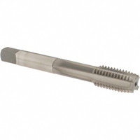 OSG Straight Flute Tap: M12x1.75 Metric Coarse, 4 Flutes, Plug, 6H Class of Fit, Vanadium High Speed Steel, Nitride Coated 1-21/32" Thread Length, 3-3/8" OAL, Right Hand Thread, D6, Series 241 2412103 - 64046659