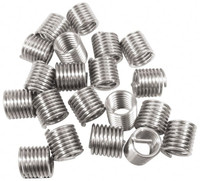 Recoil Screw-Locking Insert: Stainless Steel, M6 x 1.00 Metric Coarse, 2D 12 mm OAL, Tangless, Bright Finish, Stainless Steel 15064MA - 91908640