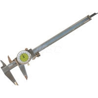 iGaging Dial Caliper: 8'' Range, 0.001'' Graduation, 0.1'' per Revolution 1.9'' Jaw Length, White Face, 0.005'' Accuracy 100-164-08 - 17620840