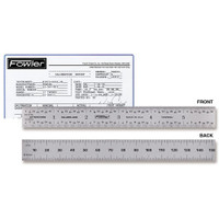 Fowler Steel Rule: 6" OAL, English & Metric Graduation, Rigid Silver, 1/32 & 1/64" Graduation 52-265-006-0 - 75295956