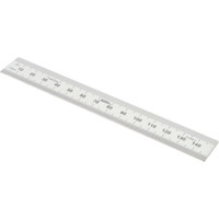 SPI Steel Rule: 6" OAL, Metric Graduation, Rigid, 3/4" OAW Silver, Satin Chrome-Plated, 1/2" Graduation 14-454-3 - 76417963