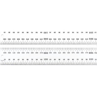 Starrett Steel Rule: 1,000 mm OAL, Metric Graduation, Rigid, 32 mm OAW Silver, Satin Chrome-Plated, 1/2" Graduation 52633 - 58704420