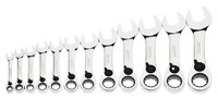 Williams Industrial Tools 12 pc Metric Stubby Reversible Ratcheting Combination Wrench Set - JHWMWS-12RCS