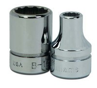 Williams Industrial Tools 3/8" Drive 12-Point Metric 18 mm Shallow Socket - JHWBM-1218