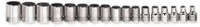 Williams Industrial Tools 12 pc 3/8" Drive 12-Point Metric Shallow Socket Set on Rail and Clips - JHWMSB-12RC