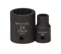 Williams Industrial Tools 1/2" Drive 12-Point Metric 10 mm Shallow Impact Socket - JHW37610