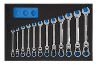 Williams Industrial Tools 12 pc Metric Ratcheting Combination Wrench Set in 1/3 Foam Drawer Inset ( 8-19 mm) - JHWFMWS-12RCF