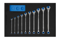 Williams Industrial Tools 10 pc Metric 12-Point SUPERCOMBO® Combination Wrench Set in 1/3 Foam Drawer Inset (7-16 mm) - JHWFMWS-18A1