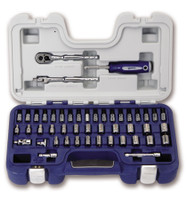 Williams Industrial Tools 47 pc 1/4" Drive 6-Point SAE & Metric Socket and Drive Tool Set Rugged Case System - JHW50601B