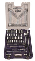 Williams Industrial Tools 61 pc 1/2" Drive 12-Point SAE & Metric Socket and Drive Tool Set Rugged Case System - JHW50617B