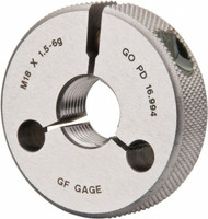 GF Gage Threaded Ring Gage: M18 x 1.50 Thread, Metric, Class 6G, Go Class 6G R1801506GGK - 55334494