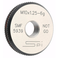 SPI Threaded Ring Gage: M10 x 1.25 Thread, Metric, Class 6G, No Go Class 6G, Oil Hardened Non-Shrinking Steel (OHNS), , NPL Traceability Certification Included 34-484-6 - 75890699