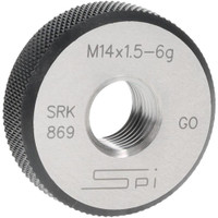 SPI Threaded Ring Gage: M14 x 1.50 Thread, Metric, Class 6G, Go Class 6G, Oil Hardened Non-Shrinking Steel (OHNS), , NPL Traceability Certification Included 34-491-1 - 75890723