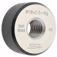 SPI Threaded Ring Gage: M18 x 2.50 Thread, Metric, Class 6G, Go Class 6G, Oil Hardened Non-Shrinking Steel (OHNS), , NPL Traceability Certification Included 34-501-7 - 75890509