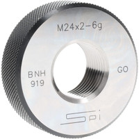 SPI Threaded Ring Gage: M24 x 2.00 Thread, Metric, Class 6G, Go Class 6G, Oil Hardened Non-Shrinking Steel (OHNS), , NPL Traceability Certification Included 34-509-0 - 75890806