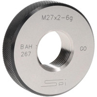 SPI Threaded Ring Gage: M27 x 2.00 Thread, Metric, Class 6G, Go Class 6G, Oil Hardened Non-Shrinking Steel (OHNS), , NPL Traceability Certification Included 34-513-2 - 75890822