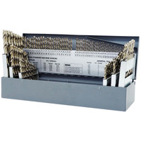 JEFE HEX Handree 115 Pcs Fractional Jobber Length Drill Bit Set, M35, 135 Degrees Split Point, Round Shank, Bronze Finish - JH707115