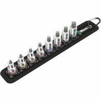 Wera 8 Pc 3/8" Drive Metric Hex Bit Socket Set 3, 4, 5, 6, 7, 8, 9, 10 for 3/8 Drive 05003971001 - 31679186