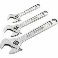 Crescent Adjustable Wrench Set: 3 Pc, Inch & Metric Chrome-Plated AC3PC - 97411789