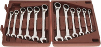 Paramount Reversible Ratcheting Combination Wrench Set: 12 Pc, Metric Chrome-Plated PAR-12PCBTRSET - 62492129