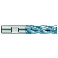 Niagara Cutter 4 Flute 30° TiAIN Cobalt Fine Roughing End Mill, 2" Size, 2" Shank Dia., 4" Flute Length, 7-3/4" Overall Length