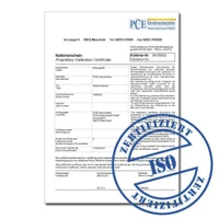 PCE Instruments ISO Calibration Certificate for PCE-ABT-220 Analytical Balance - CAL-PCE-AB