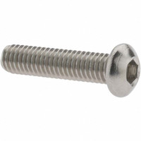 Value Collection M6x1.00 25mm Length Under Head Hex Socket Drive Button Socket Cap Screw Partially Threaded, 18-8 Stainless Steel, Metric KP82450 - 70937974