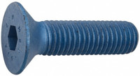 Metric Blue Flat Socket Cap Screw: M10x1.5, 12.9 Alloy Steel, Metric Blue Finish Hex Socket, 90 deg Flat, 6.00 mm, Partially Threaded UST184122 - 73142259