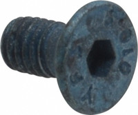 Metric Blue Flat Socket Cap Screw: M4x0.7, 10.9 Alloy Steel, Metric Blue Finish Hex Socket, 90 deg Flat, 2.50 mm, Fully Threaded UST194851 - 73321739
