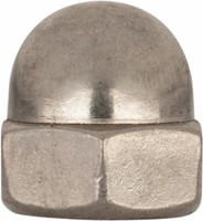 Value Collection M10x1.5 Metric Coarse, 17mm Width Across Flats, Uncoated, Stainless Steel Acorn Nut 18mm Overall Height, Austenitic A2, DIN 1587 DN7X01000-050BX - 62323266