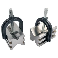 Precise 2-3/4 X 1-3/4 X 1-5/8" Cast Iron Multi-Use V-Blocks & Clamps Set- 3406-0115