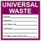AccuformNMC Pack of 100 Universal Labels Legend: Universal Waste - Shipper Address City, State, Zip Contents Accumulation Start Date, English, 6 x 6 AccuformNMC Pack of 100 Universal Labels Legend: Universal Waste - Shipper Address City, State, Zip Contents Accumulation Start Date, English, 6 x 6