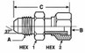 VOSS 9/16-18 Male 11/16-16 Female MJIC x FORFS Industrial Pipe Adapter Zinc Plated Carbon Steel, 1-1/2