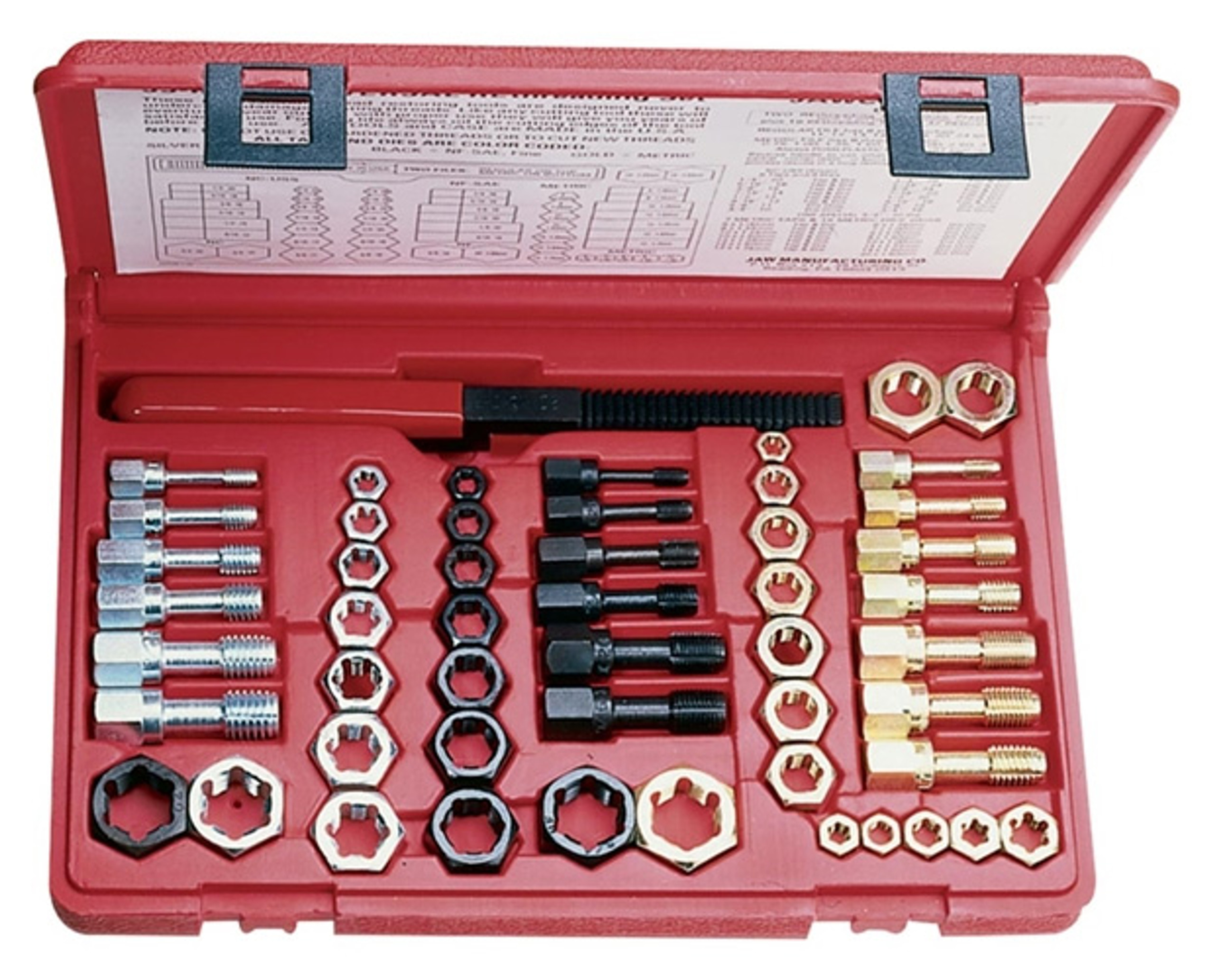 Inch & Metric Rethreading Tap & Die File Set 1853, 53 Piece, 1/4" Thru