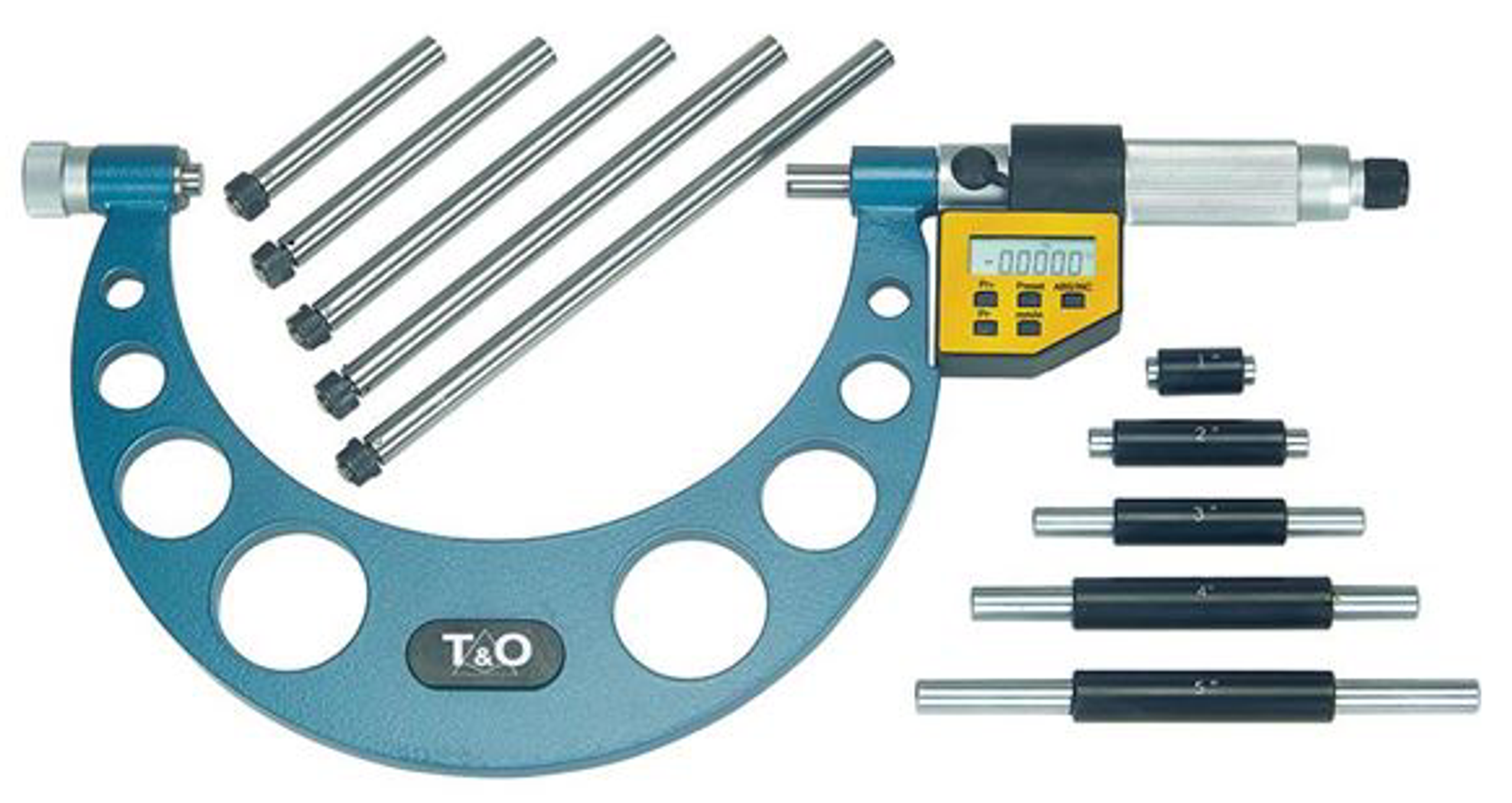 T&O 06" Electronic Outside Micrometer Set w/Interchangeable Anvils