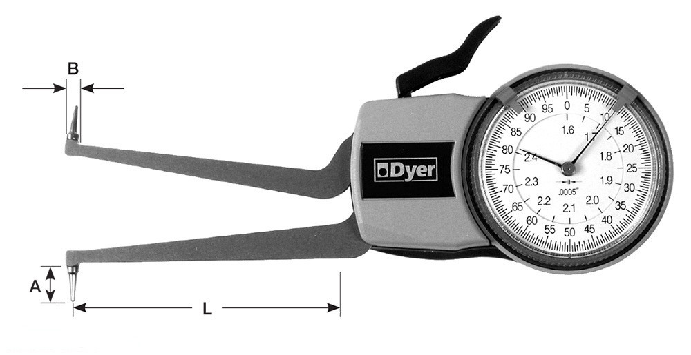 Dyer 103 Series Direct Reading ORing/Groove Gage 2.4" to 3.2" Range