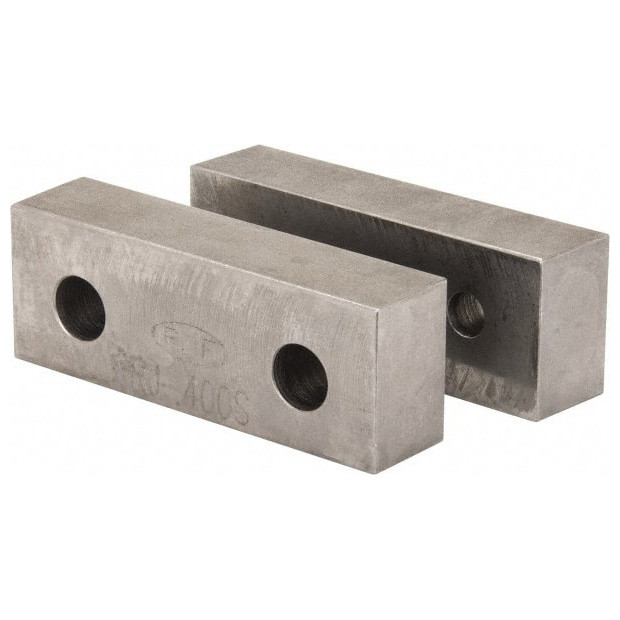 Gibraltar Millsoft Vise Jaws, Steel, for 4" Vises, 41/8" Wide x 11/2