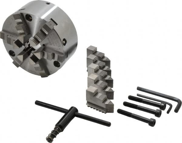 Buck Chuck 6 Jaws, 6" Diam, Self Centering Manual Lathe Chuck Front