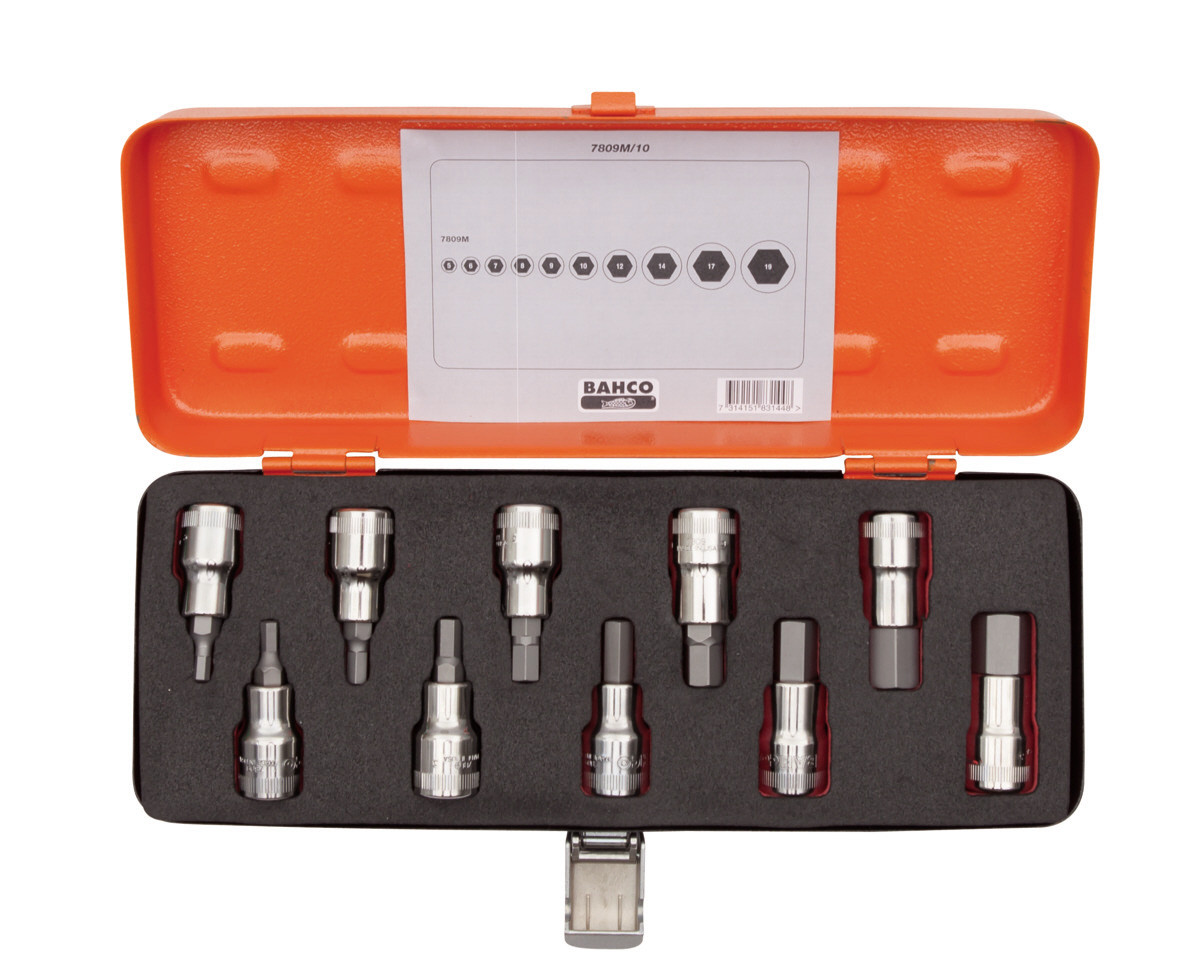 Bahco 1/2" Square Drive Socket Driver Set for Metric Hex Head Screw ...