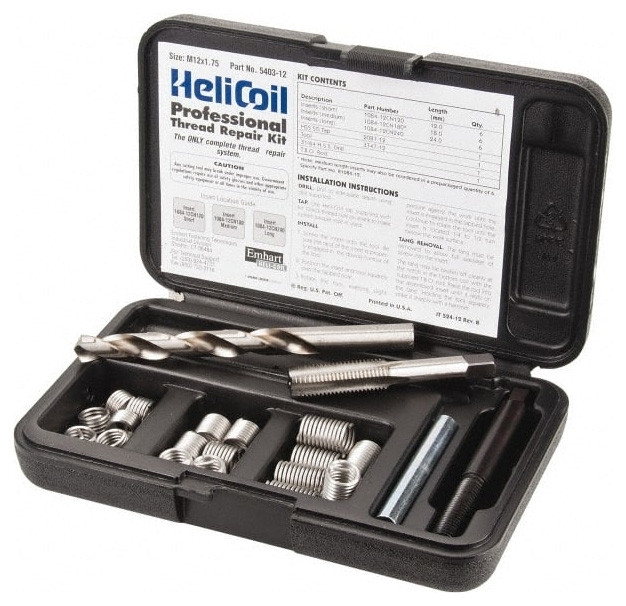 HeliCoil Screw Thread Insert Thread Repair Kit 540312, M12x1.75