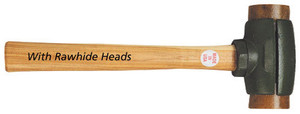 Garland 1-3/4" Dia. 2.75 Lbs Split-Head Hammer w/Rawhide Faces - 31003