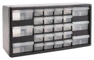 Akro-Mils Plastic Storage Cabinet #10126, 26 Drawers, 6-3/8" Deep x 20" Wide x 10-11/32" High - 78460029